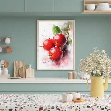 Dreamy Watercolor Harvest: Vibrant Fruit Art with Realistic Splashes. High Resolution Digital Download 300 DPI