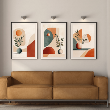 Geometric Elegance: Minimalist Abstract Art with Diverse Shapes. High Resolution Digital Download 300 DPI