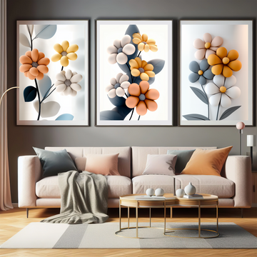 Elegant Botanical Minimalism: Floral and Leaf Prints for Modern Wallpaper. High Resolution Digital Download 300 DPI