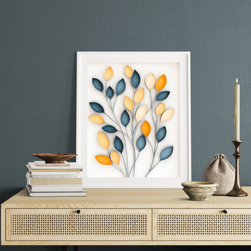 Botanical Elegance: Delicate Floral and Leaf Art for Sophisticated Spaces. High Resolution Digital Download 300 DPI