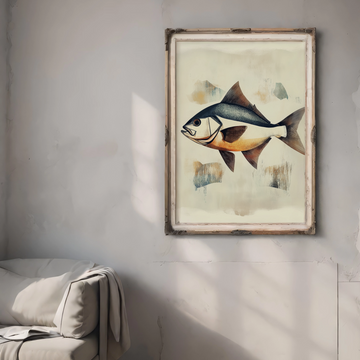 Vibrant Tropical Fish: Striking Triangular Shape Against Abstract Colorful Background. High Resolution Digital Download 300 DPI