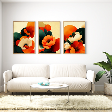 Vibrant Floral Abstraction: Modern Botanical Art for Contemporary Spaces. High Resolution Digital Download 300 DPI