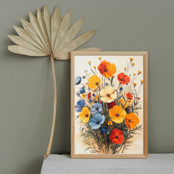 Wild Bloom Elegance: Vibrant Wildflower Bouquet Bursting with Color and Life. High Resolution Digital Download 300 DPI