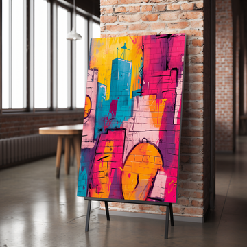 Cartoon City Skyline Wall Art Urban Skater Graffiti Doodle Print. High Resolution Digital Download 300 DPI.