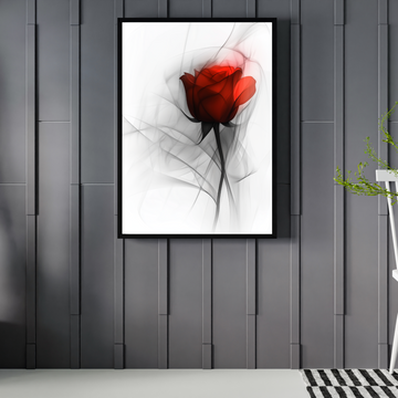 Elegant Crimson Rose: Vibrant Bloom on White with Subtle Red Accents. High Resolution Digital Download 300 DPI