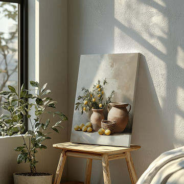 Mediterranean Interior Wall Art Lemons Baskets Terracotta Olive Ceramic Display. High Resolution Digital Download 300 DPI.