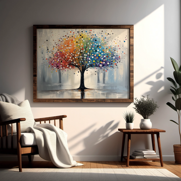 Ethereal Forest Symphony: Modern Abstract Tree Art in Neutral Hues. High Resolution Digital Download 300 DPI