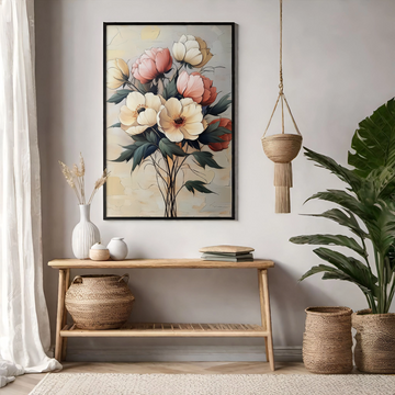 Timeless Botanical Elegance: Vintage Floral Painting for Sophisticated Interiors. High Resolution Digital Download 300 DPI