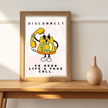 Retro Wisdom Calls: Vintage Telephone Motivational Wall Art Print. High Resolution Digital Download 300 DPI.