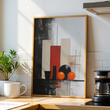 Mid-Century Modern Still Life Wall Art Morandi Minimalist Orange. High Resolution Digital Download 300 DPI.