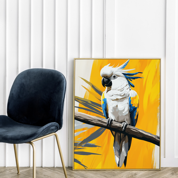 Intricate Cockatoo Parrot Sketch Wall Art – Tropical Bird Decor. High Resolution Digital Download 300 DPI.