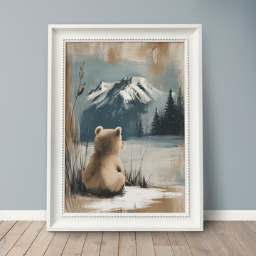 Majestic Lake Tahoe: Curious Bear Cub Mountain Wilderness Canvas Art Print. High Resolution Digital Download 300 DPI.