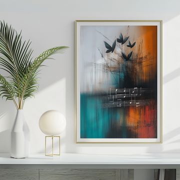 Whimsical Musical Notes Canvas Print: Playful Sheet Music Wall Art. High Resolution Digital Download 300 DPI.