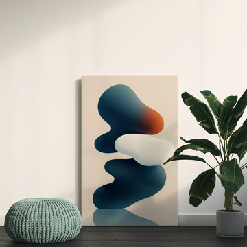 Fluid Harmony: Abstract Organic Forms in Vibrant Blue and Orange Tones. High Resolution Digital Download 300 DPI
