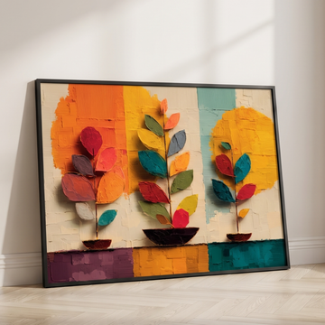 Modern Minimalist Wall Art Vibrant Botanical Acrylic Art Home Decor. High Resolution Digital Download 300 DPI.