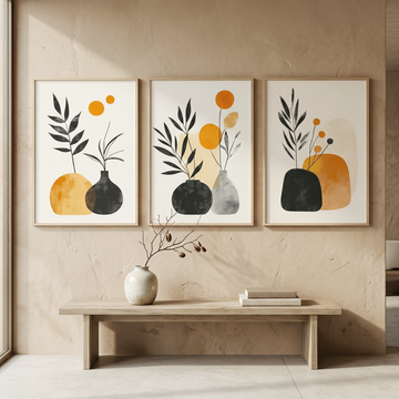 Minimalist Geometry, Abstract Shapes on Light Beige Canvas - Modern Wall Art. High Resolution Digital Download 300 DPI