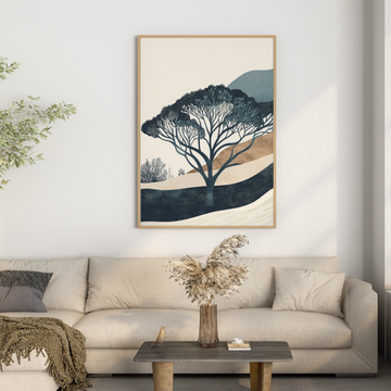 Minimalist Tree Silhouette, Elegant Line Art for Modern Interior Design. High Resolution Digital Download 300 DPI