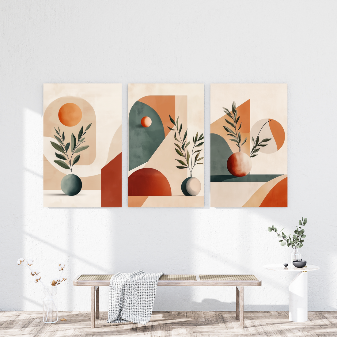 Geometric Elegance: Minimalist Abstract Art with Diverse Shapes. High Resolution Digital Download 300 DPI