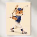 Vintage print of an animal player in a baseball uniform