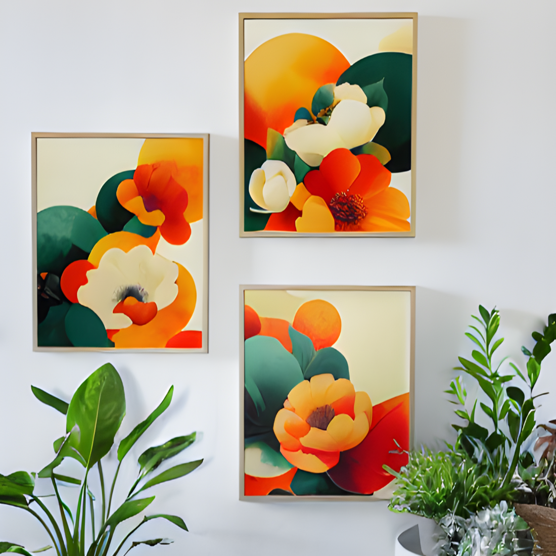 Vibrant Floral Abstraction: Modern Botanical Art for Contemporary Spaces. High Resolution Digital Download 300 DPI