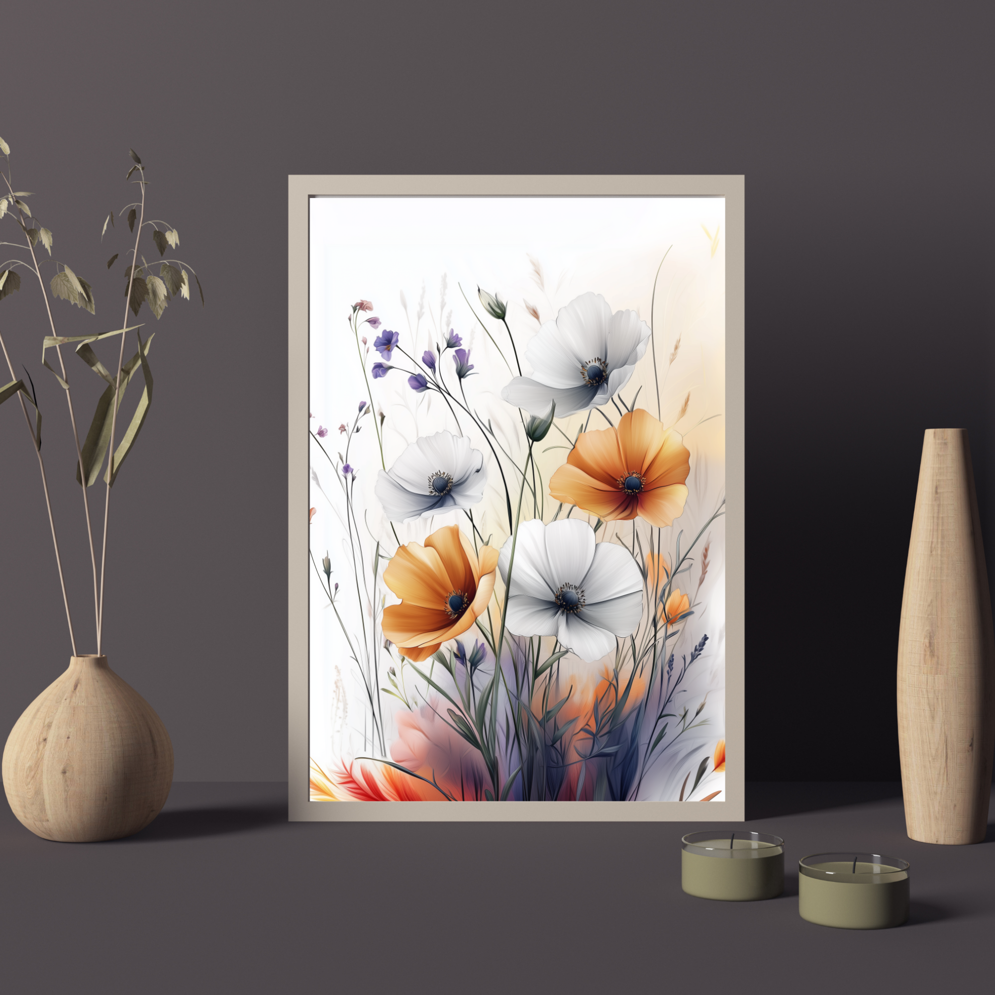 Vibrant Wildflowers: Stunning Watercolor Art to Brighten Your Space High Resolution Digital Download 300 DPI