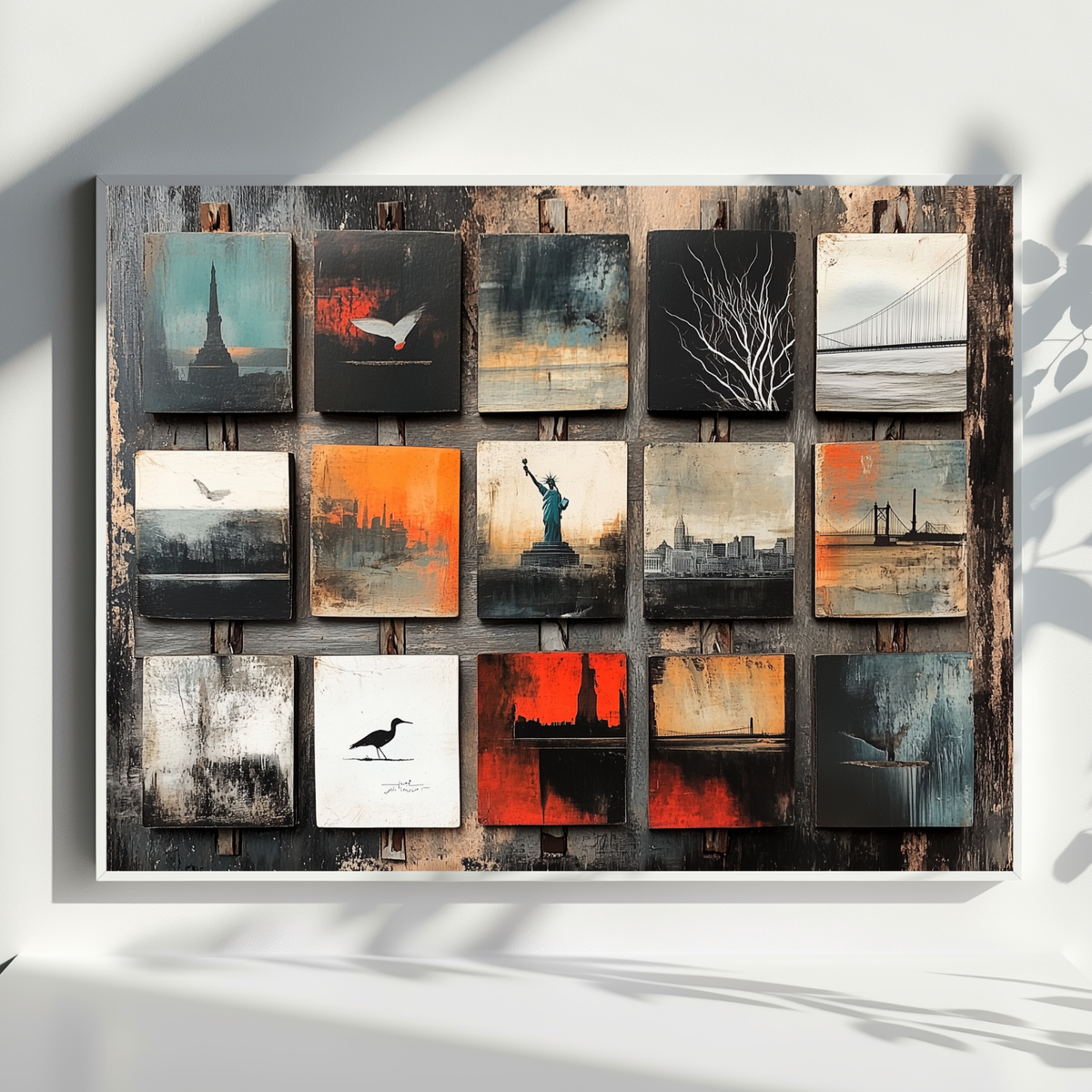 Close-up of the Americana polaroid collage print