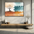 Sailing ship print above a bench