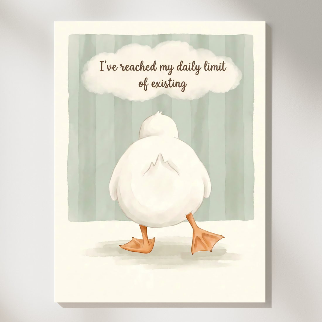 Funny Duckling Quote Watercolor Nursery Wall Art Farmhouse Decor Print. High Resolution Digital Download 300 DPI