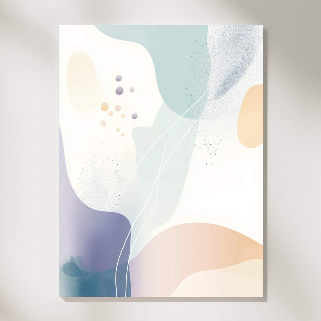 Vibrant Minimalism, Abstract Watercolor Shapes in Pastel Colors with Silhouette Outlines. High Resolution Digital Download 300 DPI