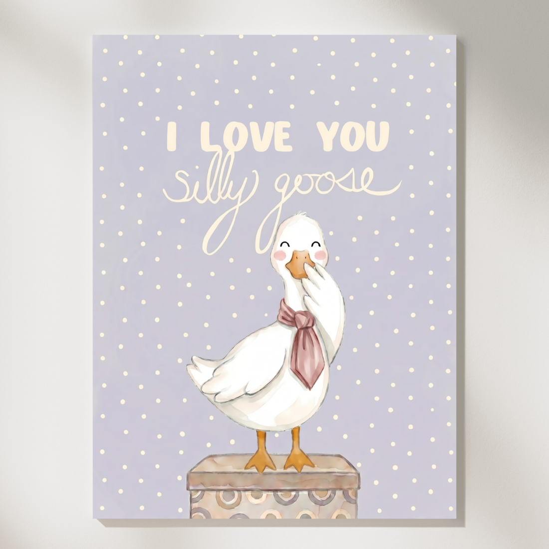 I Love You Silly Goose Lavender Nursery Wall Art Print Decor. High Resolution Digital Download 300 DPI.