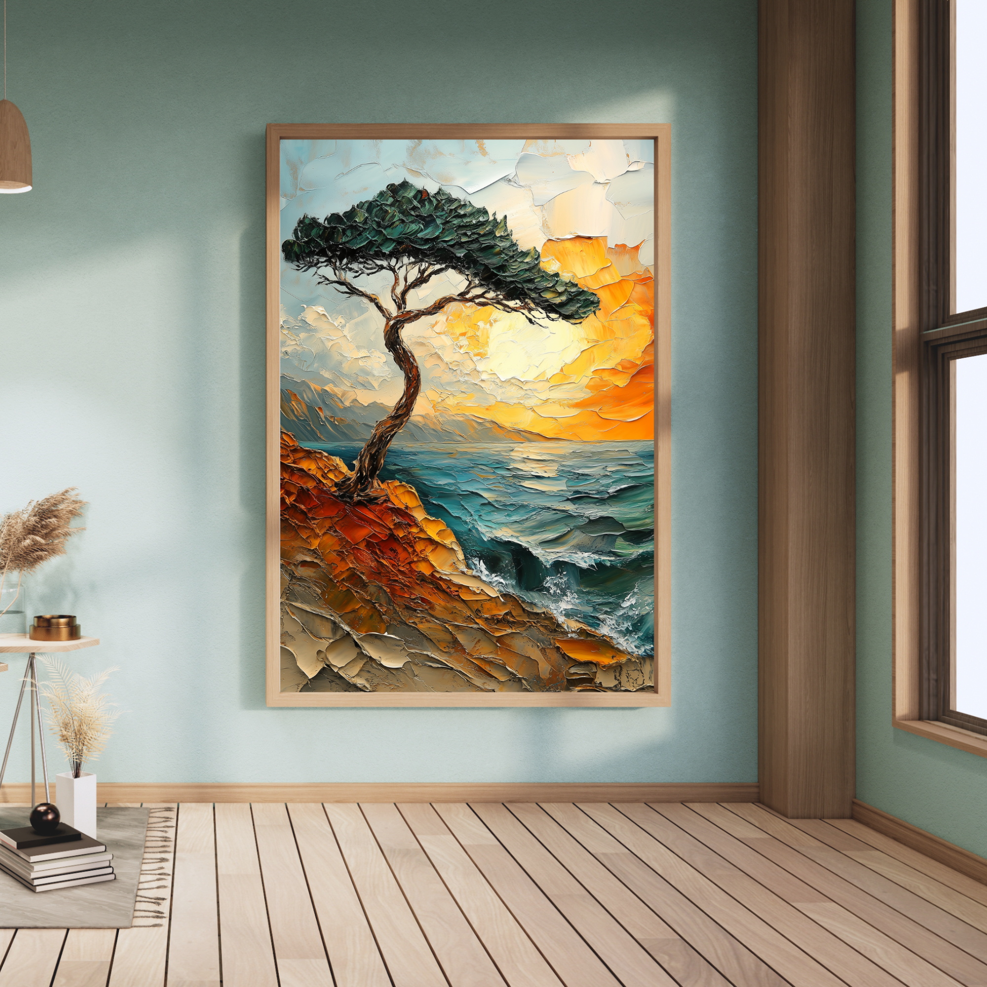 Ethereal Cloud Tree: Abstract Seascape Art Blending Sky and Ocean. High Resolution Digital Download 300 DPI