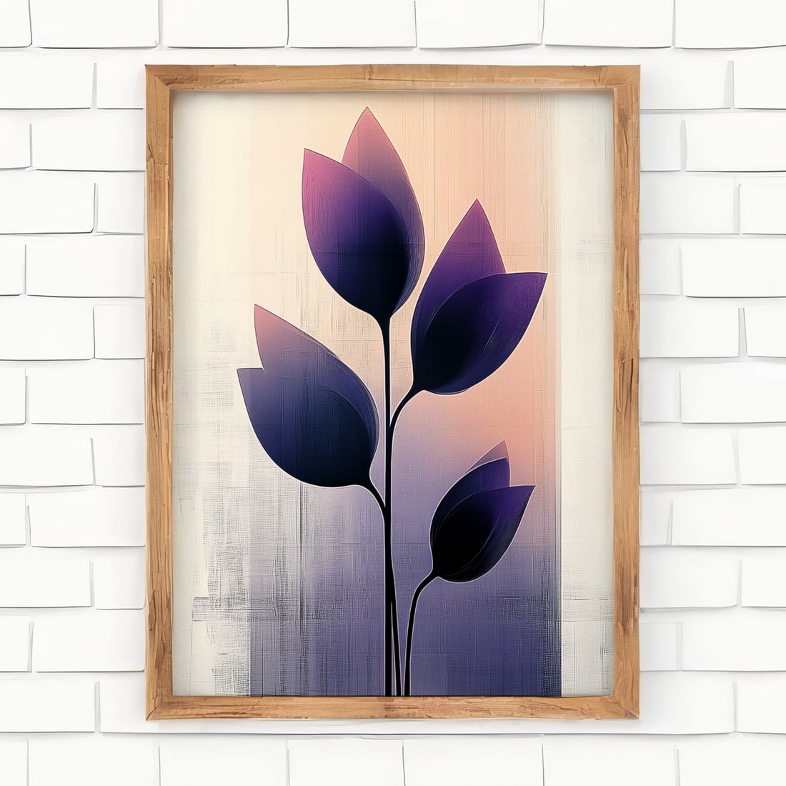 Botanical Essence, Minimalist Abstract Plant Art in Soft, Blurred Landscape. High Resolution Digital Download 300 DPI