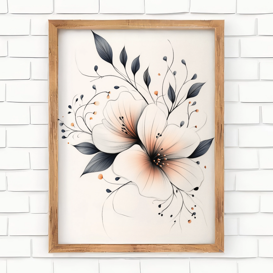 Stunning Drawings of Flowers, Artistic Floral Illustrations for Elegant Decor. High Resolution Digital Download 300 DPI