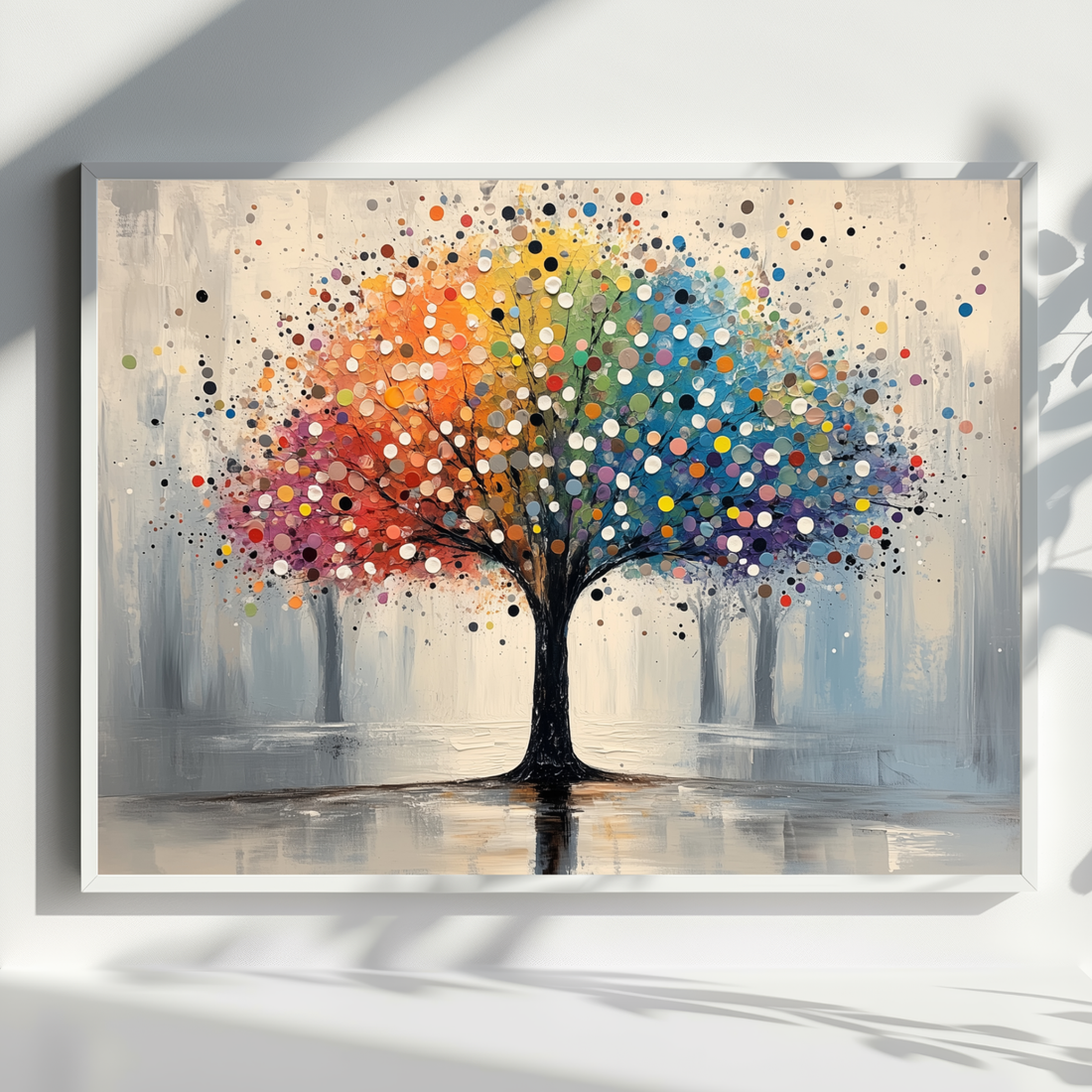 Ethereal Forest Symphony, Modern Abstract Tree Art in Neutral Hues. High Resolution Digital Download 300 DPI