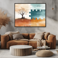 Ship watercolor above a sofa