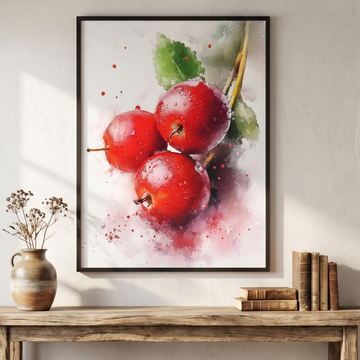 Dreamy Watercolor Harvest, Vibrant Fruit Art with Realistic Splashes. High Resolution Digital Download 300 DPI