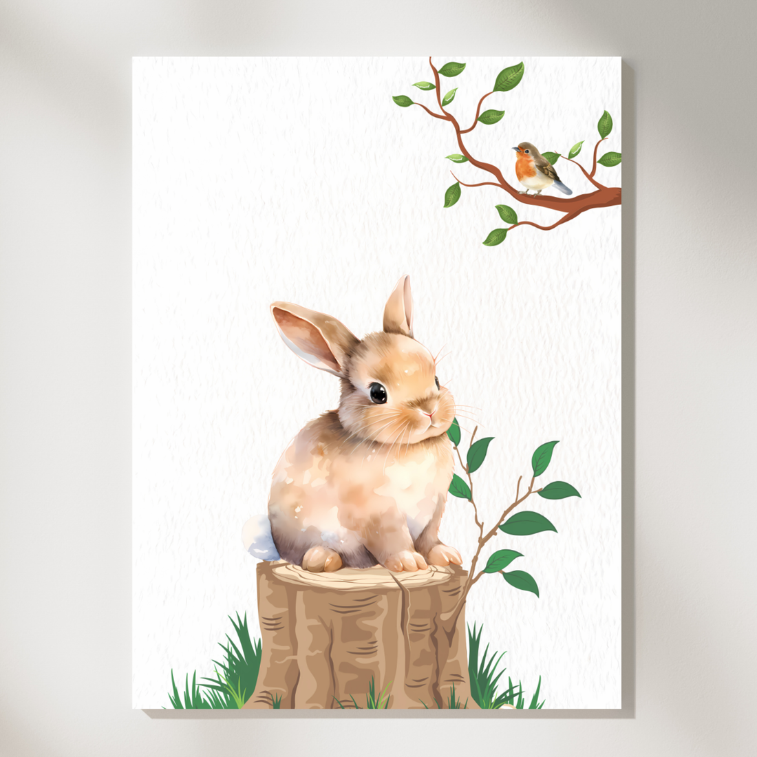 Enchanting Woodland Friends, Adorable Bear, Fawn, and Rabbit Wall Art Print. High Resolution Digital Download 300 DPI.