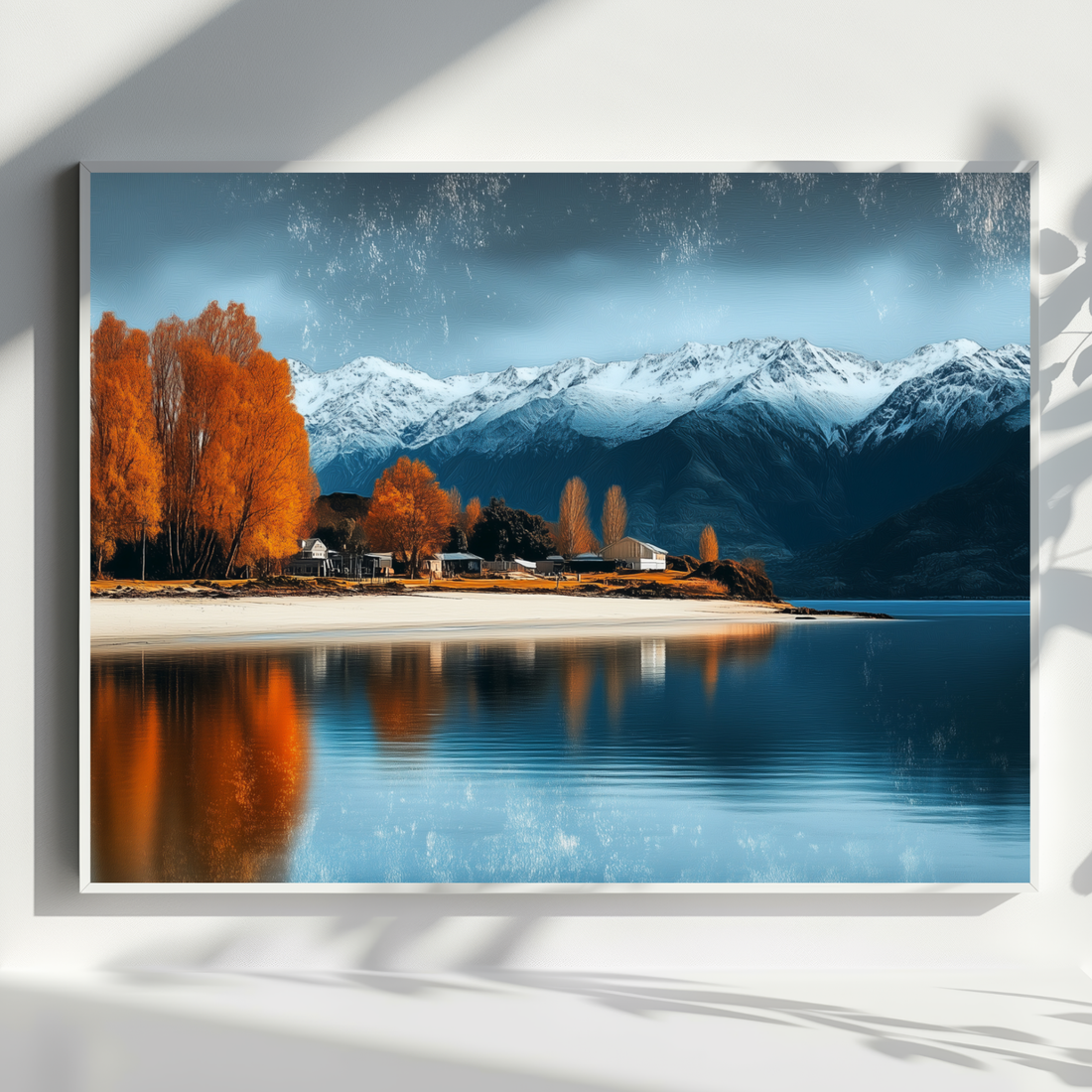 Serene Island Paradise, Lakeside Mountain Retreat Under Starlit Sky. High Resolution Digital Download 300 DPI.