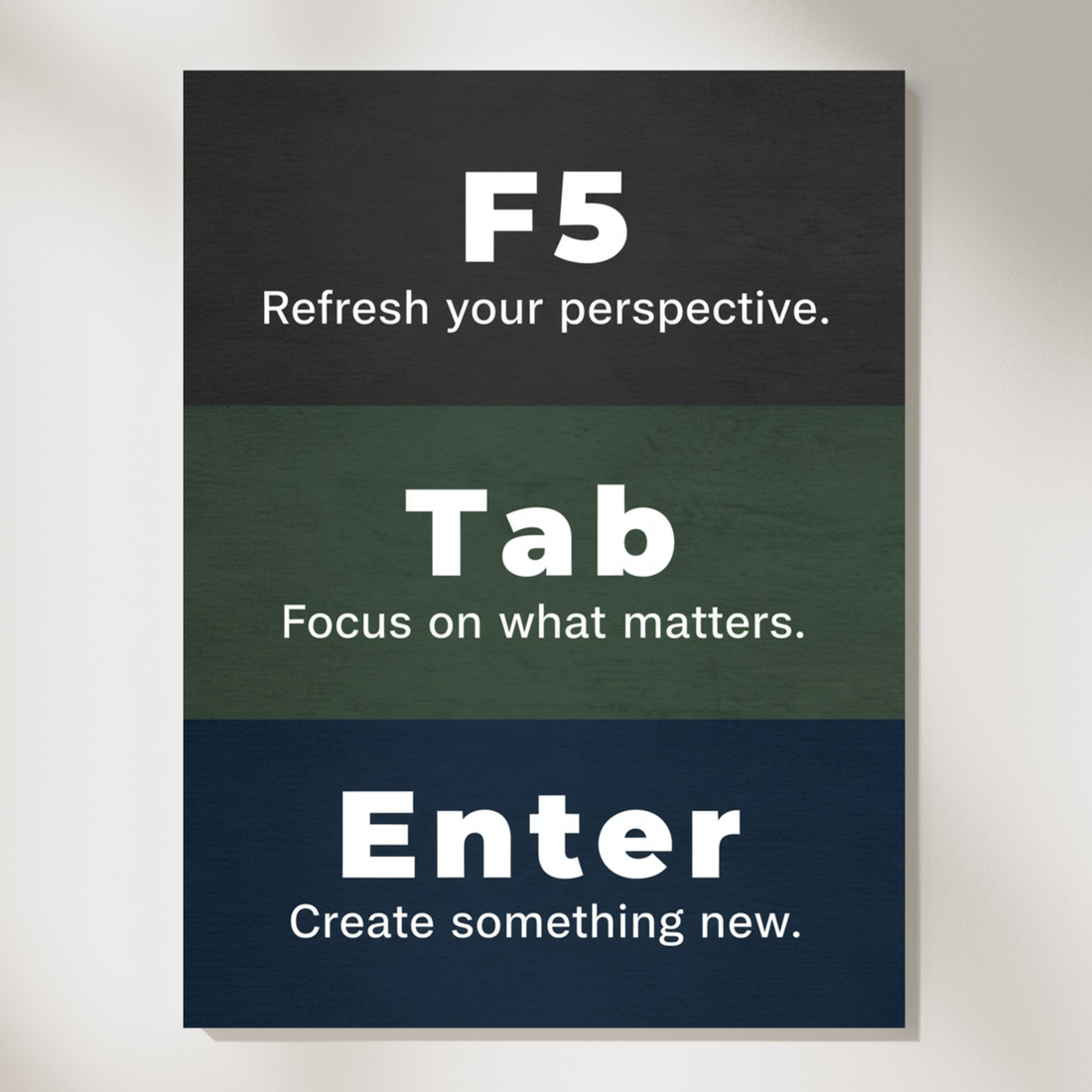 Minimalist Office Motivation Poster with “F5” Refresh Theme and Tab Icon. High Resolution Digital Download 300 DPI.