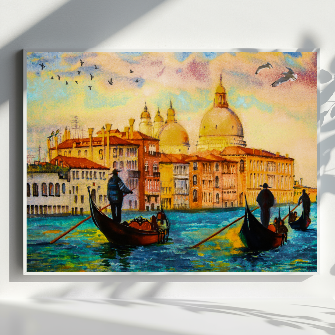 Enchanting Venice Sunset, Romantic Canal and Gondola Wall Art. High Resolution Digital Download 300 DPI.