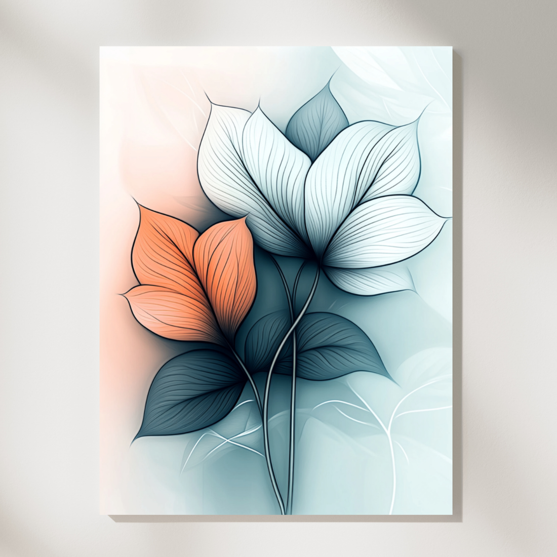 Serene Botanical Boho, Minimalist Abstract Art with Soft Hues and Clean Lines. High Resolution Digital Download 300 DPI
