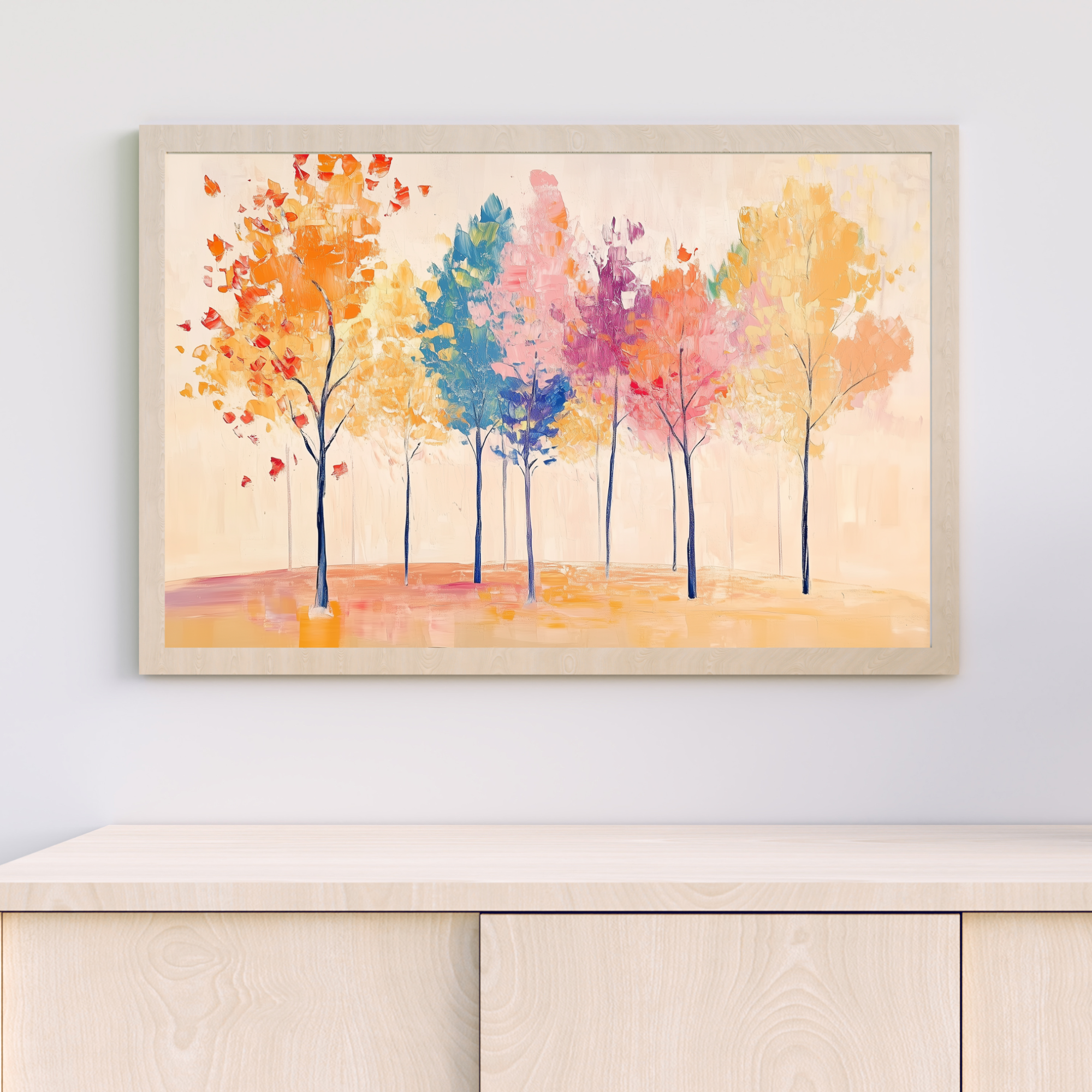 Autumn Forest Symphony: Vibrant Colors Dancing in Warm Landscape. High Resolution Digital Download 300 DPI