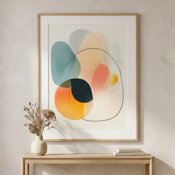 Fluid Minimalism: Abstract Shapes Dancing in Soft Pastel Harmony. High Resolution Digital Download 300 DPI