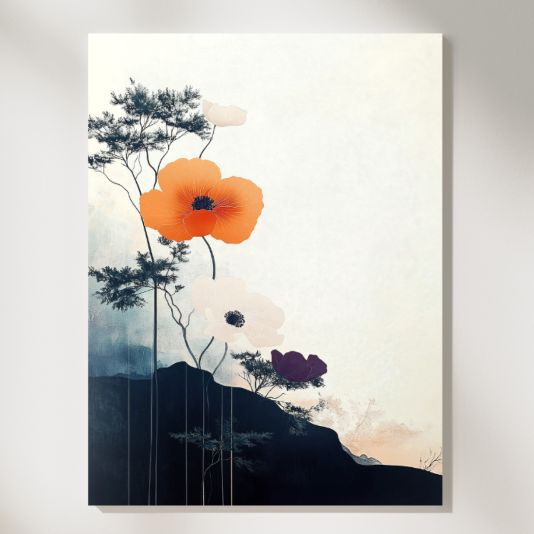 Wild Blooms, Untamed Floral Art Capturing Nature's Raw Beauty. High Resolution Digital Download 300 DPI
