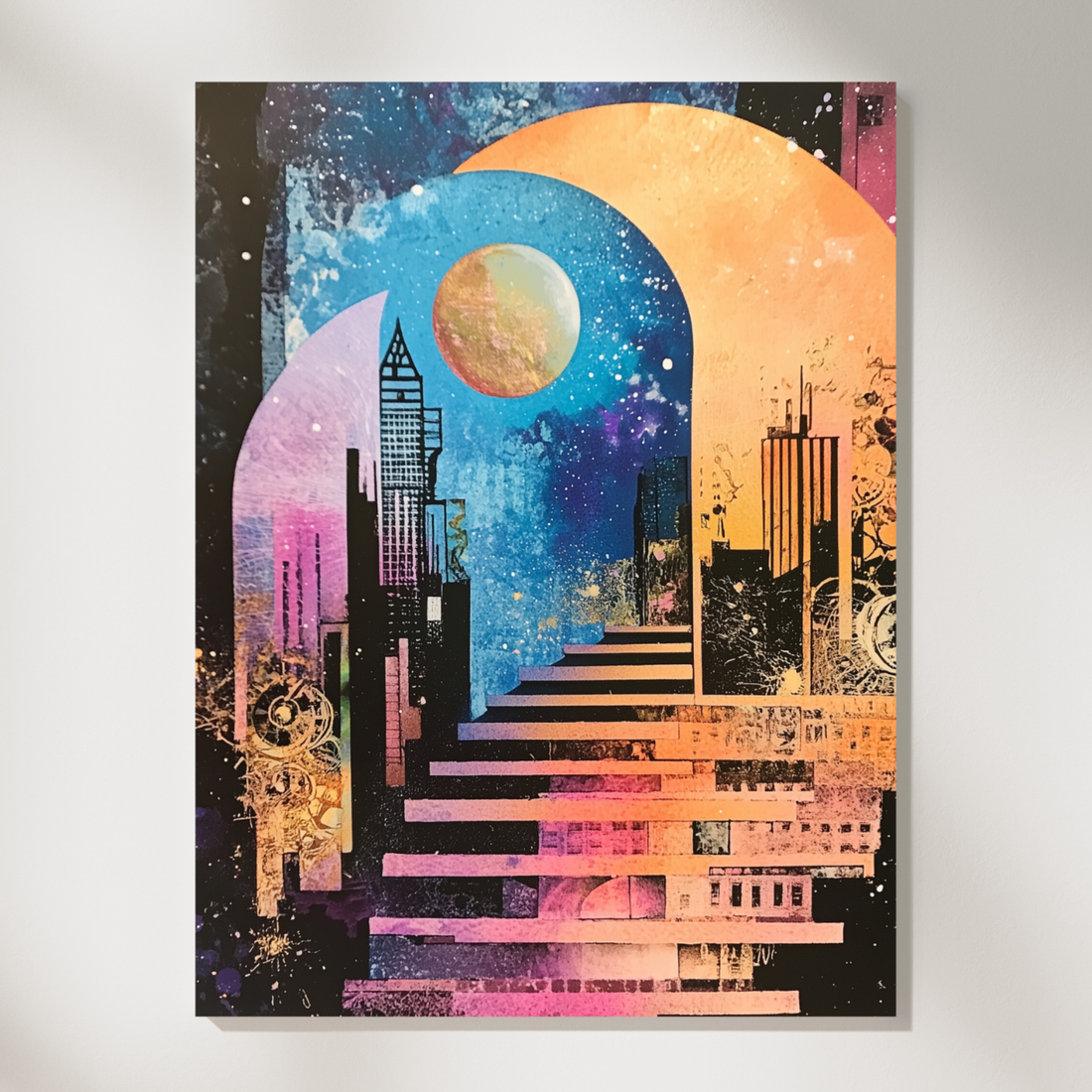 Abstract Turning Points Geometric Wall Art, Modern Event-Inspired Decor. High Resolution Digital Download 300 DPI.