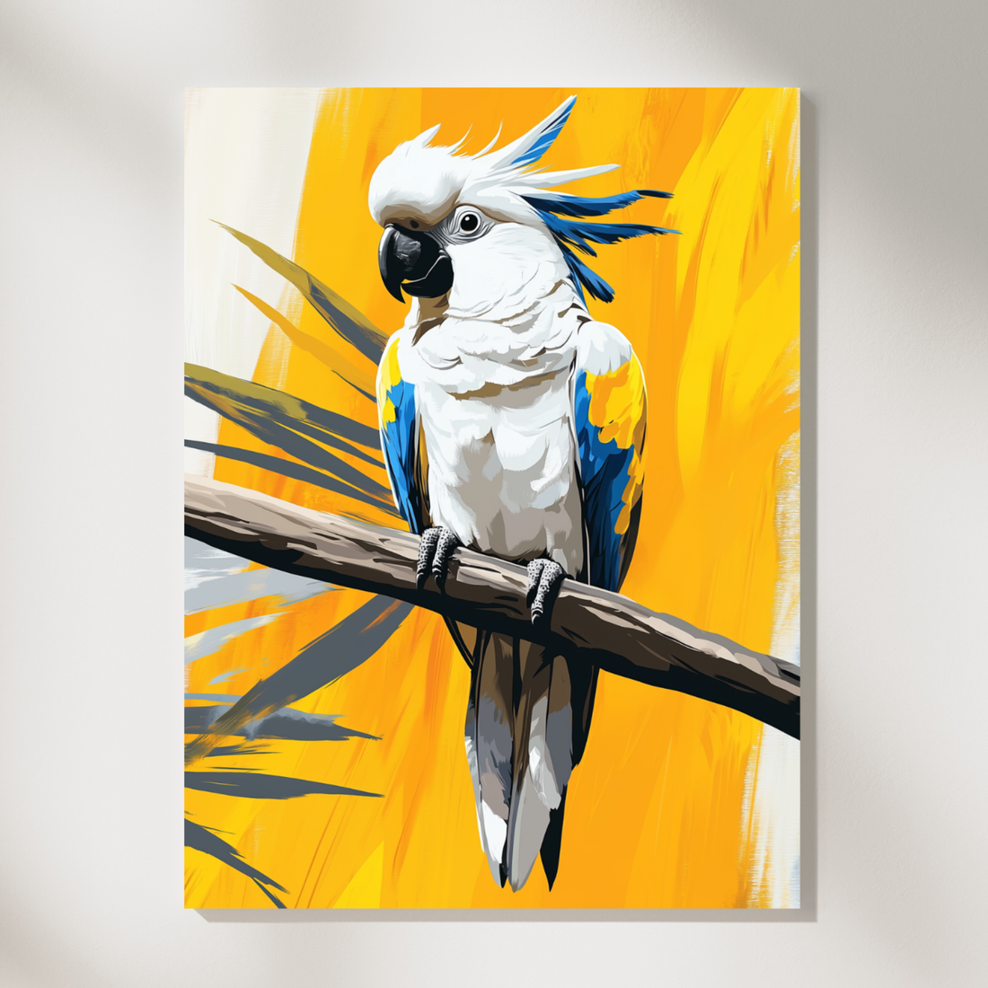 Intricate Cockatoo Parrot Sketch Wall Art, Tropical Bird Decor. High Resolution Digital Download 300 DPI.