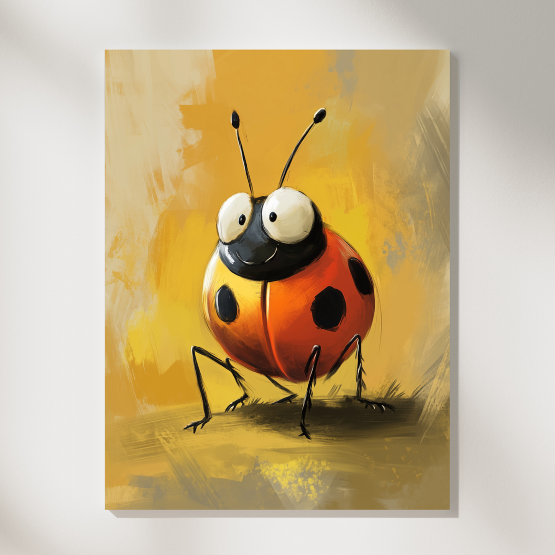 Vibrant Ladybird Concept Art Print, Modern Insect Decor. High Resolution Digital Download 300 DPI.