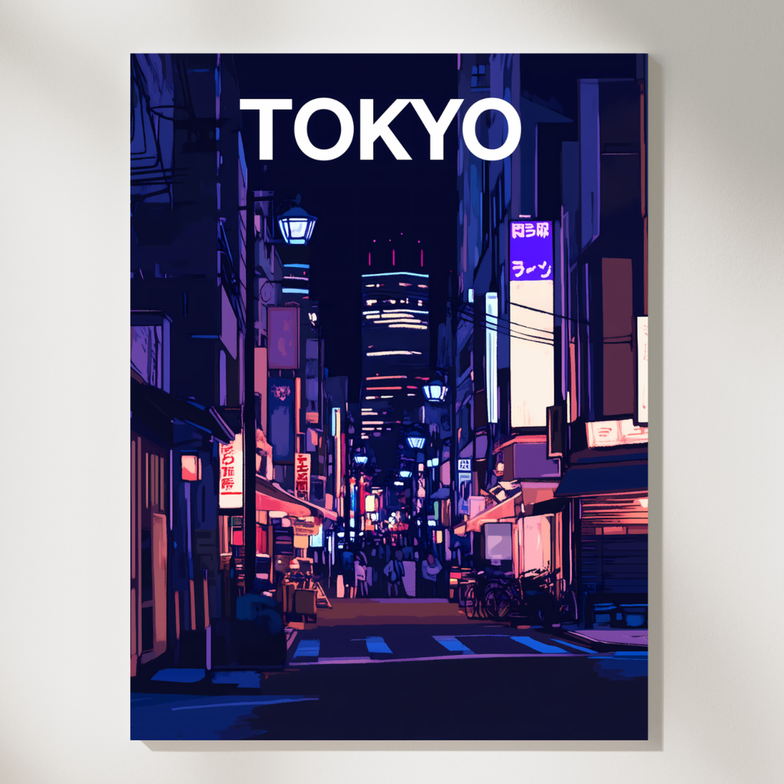 Enchanting Tokyo Streets: Elegant Urban Landscape Art Print. High Resolution Digital Download 300 DPI.