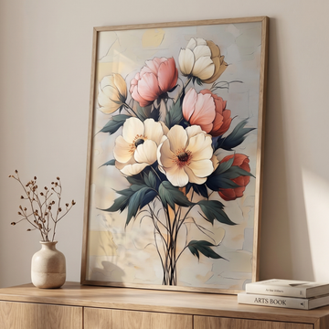 Timeless Botanical Elegance, Vintage Floral Painting for Sophisticated Interiors. High Resolution Digital Download 300 DPI