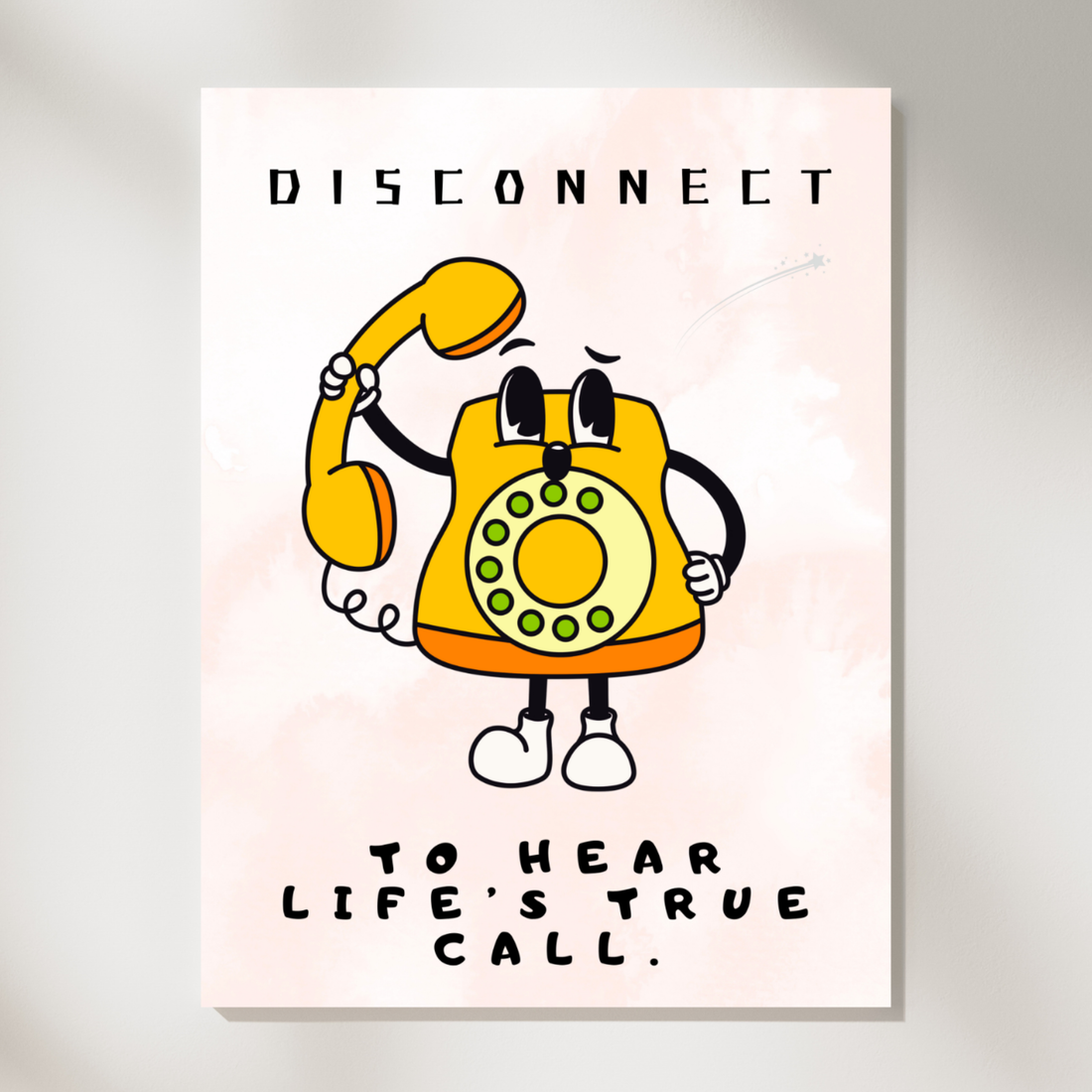 Retro Wisdom Calls, Vintage Telephone Motivational Wall Art Print. High Resolution Digital Download 300 DPI.